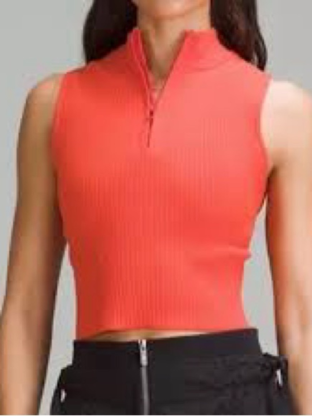 lululemon athletica Sleeveless Ribbed Zip Tank - Bright Orange
